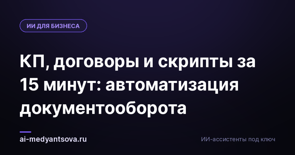 КП, договоры и скрипты за 15 минут: автоматизация документооборота