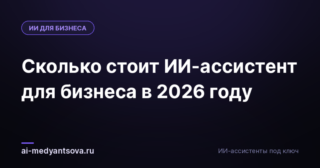 Сколько стоит ИИ-ассистент для бизнеса в 2026 году