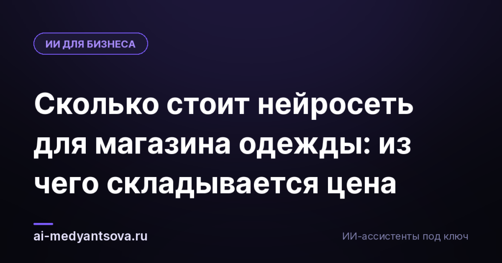 Сколько стоит нейросеть для магазина одежды: из чего складывается цена