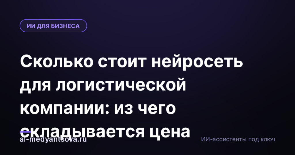 Сколько стоит нейросеть для логистической компании: из чего складывается цена
