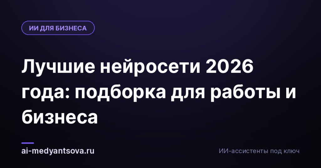 Лучшие нейросети 2026 года: подборка для работы и бизнеса