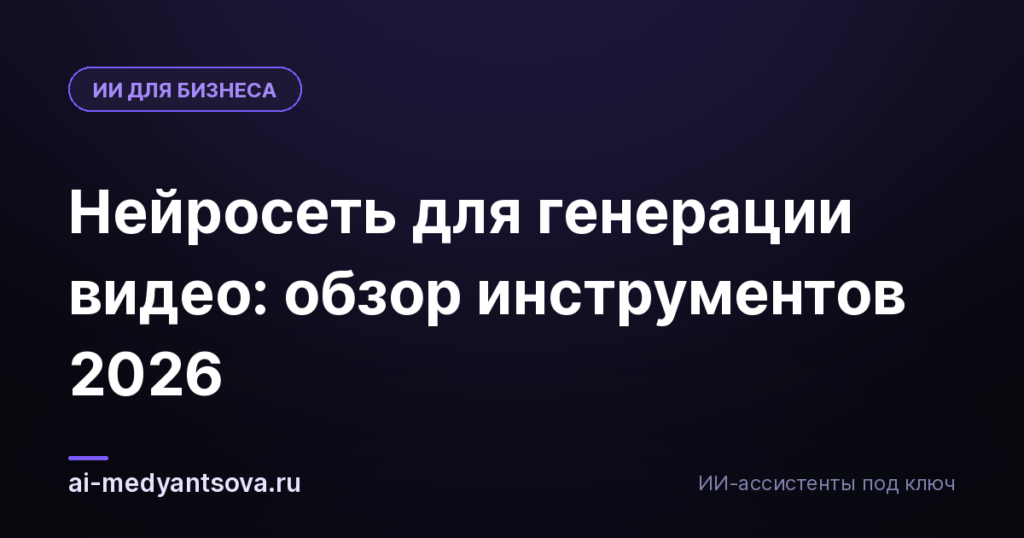 Нейросеть для генерации видео: обзор инструментов 2026