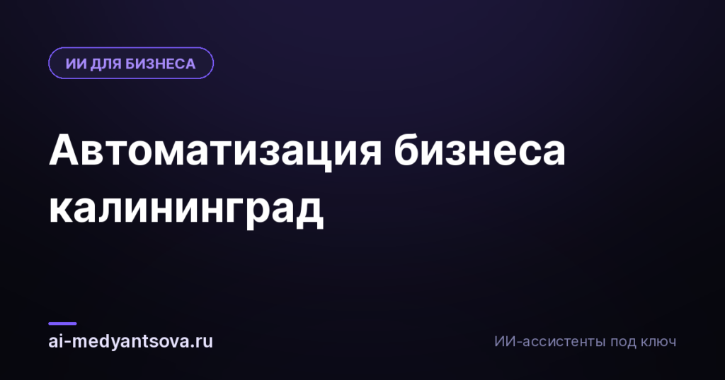 Автоматизация бизнеса калининград
