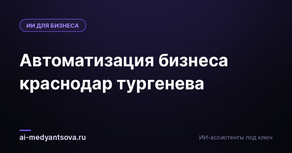 Автоматизация бизнеса краснодар тургенева