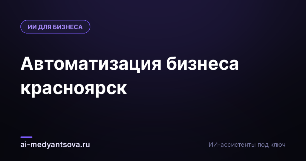 Автоматизация бизнеса красноярск