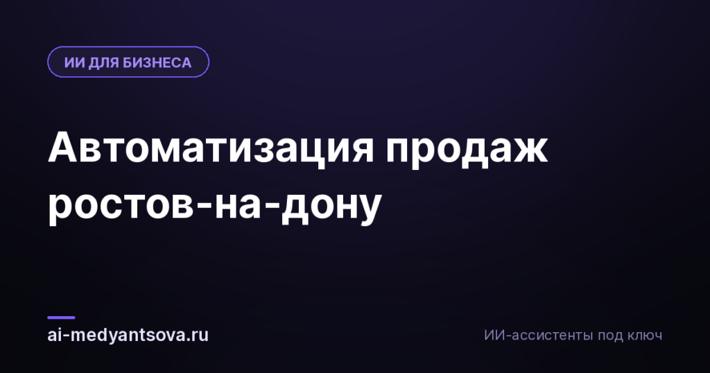 Автоматизация продаж ростов-на-дону