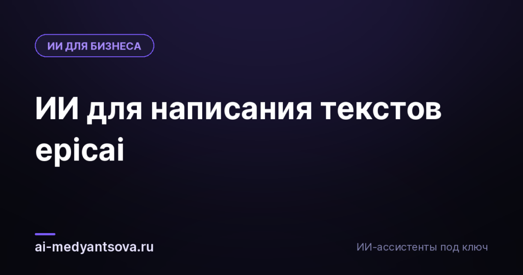 ИИ для написания текстов epicai