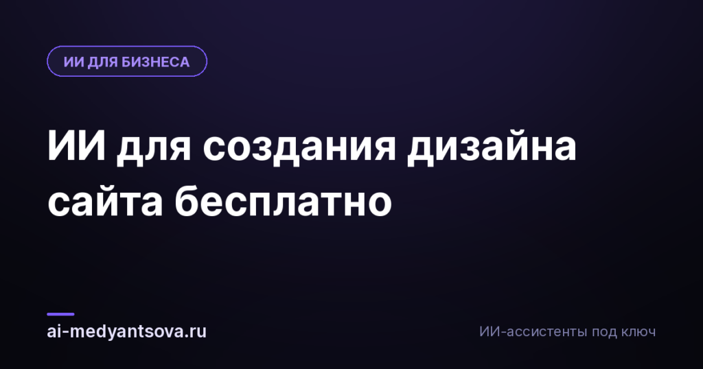 ИИ для создания дизайна сайта бесплатно