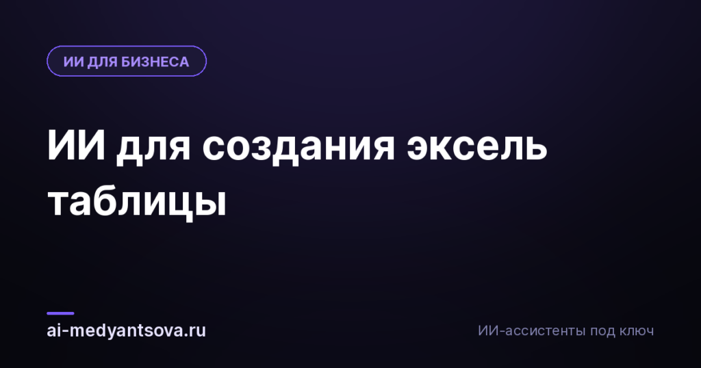 ИИ для создания эксель таблицы