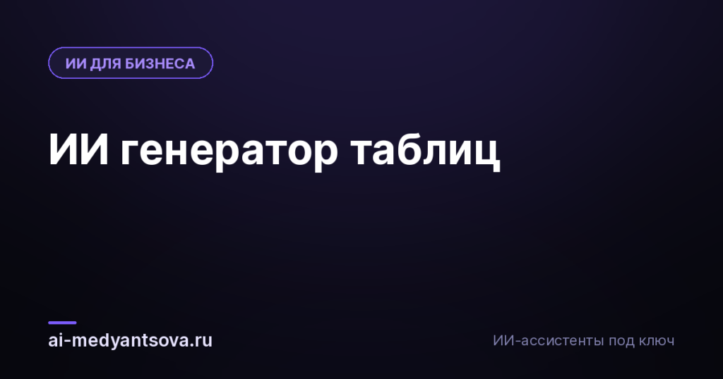 ИИ генератор таблиц