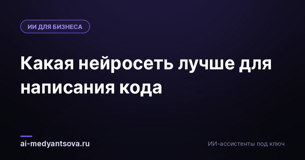 Какая нейросеть лучше для написания кода