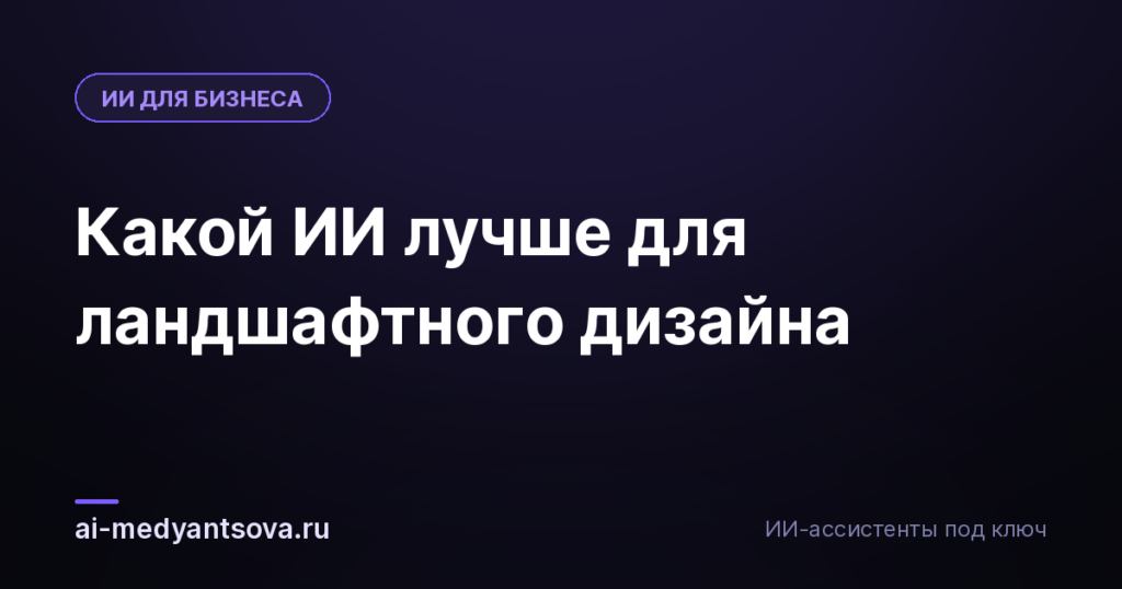 Какой ИИ лучше для ландшафтного дизайна