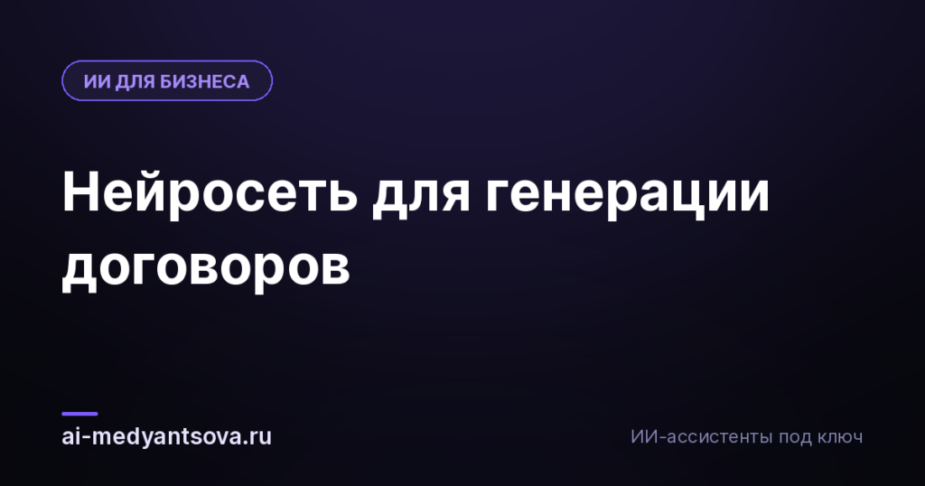 Нейросеть для генерации договоров