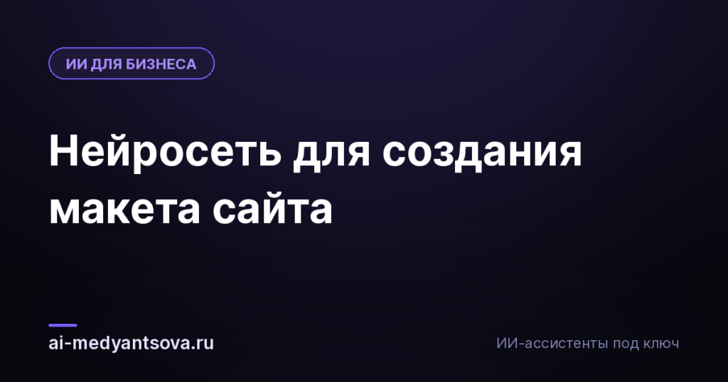 Нейросеть для создания макета сайта