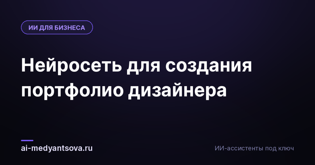 Нейросеть для создания портфолио дизайнера