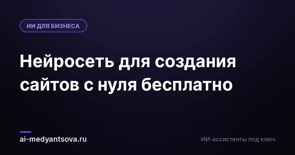 Нейросеть для создания сайтов с нуля бесплатно