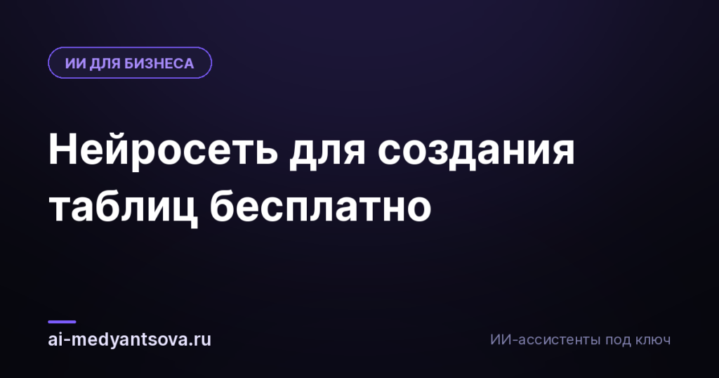 Нейросеть для создания таблиц бесплатно