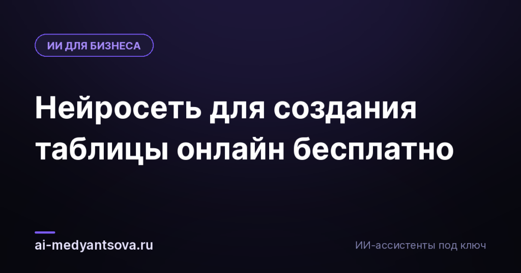 Нейросеть для создания таблицы онлайн бесплатно