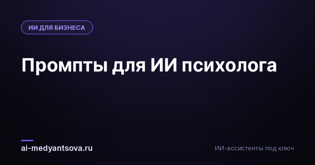 Промпты для ИИ психолога